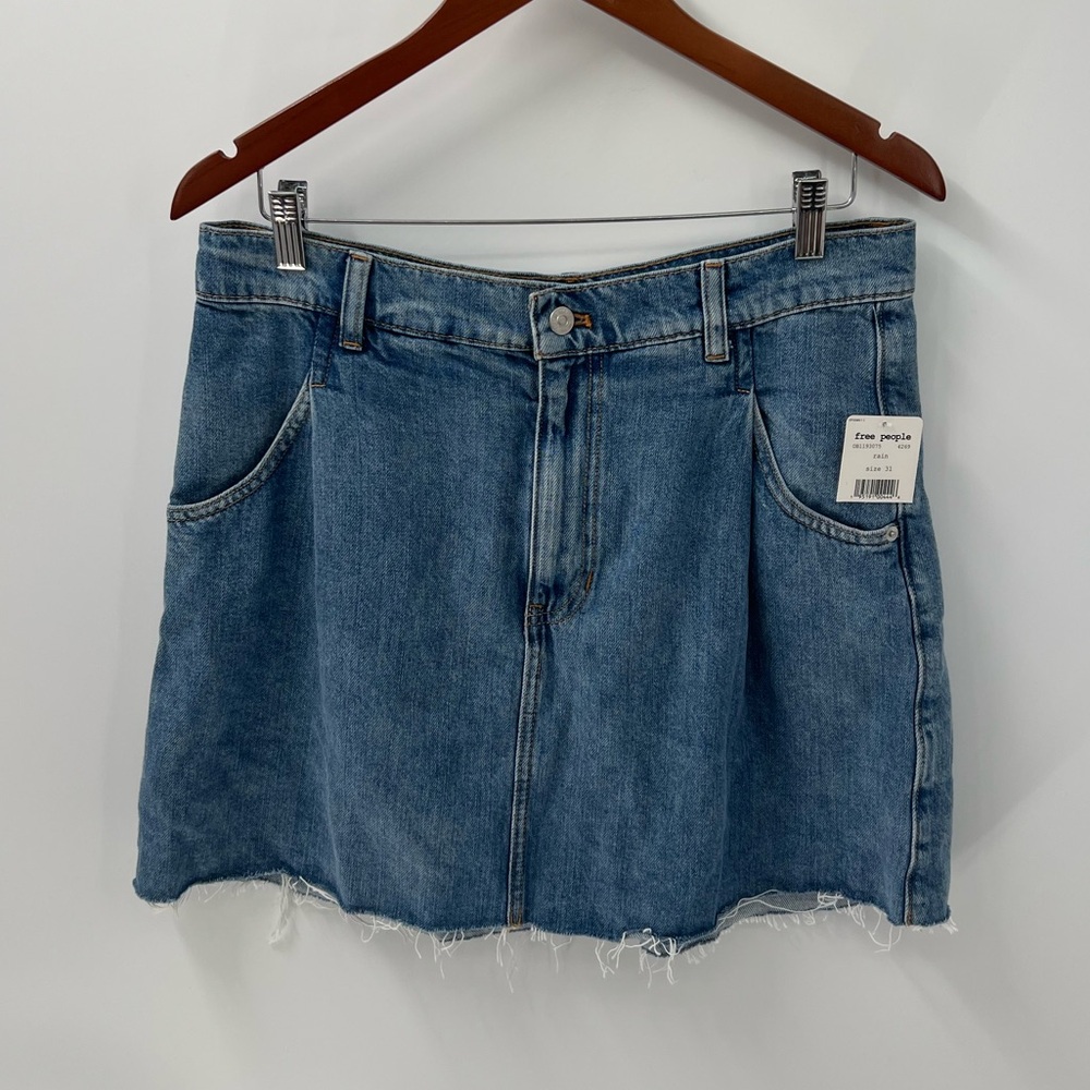 Free People Cosmico denim cut off skirt